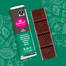 Cargar imagen en el visor de la galería, Barra de Chocolate Amargo con Relleno de Menta 63% Cacao 22 g.