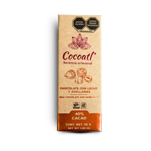 Cargar imagen en el visor de la galería, Barras De Chocolate Con Leche 40% Cacao Con Avellanas 30 g.