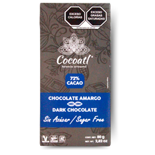 Cargar imagen en el visor de la galería, Barra De Chocolate Amargo 72% Cacao 80 g. Sin Azúcar