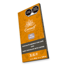 Cargar imagen en el visor de la galería, Barra De Chocolate Amargo con Granos de Café 72% Cacao 80 g.