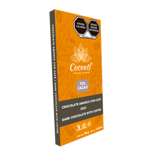 Cargar imagen en el visor de la galería, Barra De Chocolate Amargo con Granos de Café 72% Cacao 80 g.