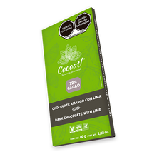 Cargar imagen en el visor de la galería, Barra De Chocolate Amargo Con Lima 72% Cacao 80 g.