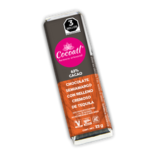 Cargar imagen en el visor de la galería, Barra de Chocolate Amargo con Relleno de Tequila 63% Cacao 22 g.
