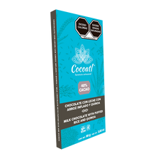 Cargar imagen en el visor de la galería, Barra De Chocolate con Leche con Arroz Inflado y Quinoa 72% Cacao 80 g.