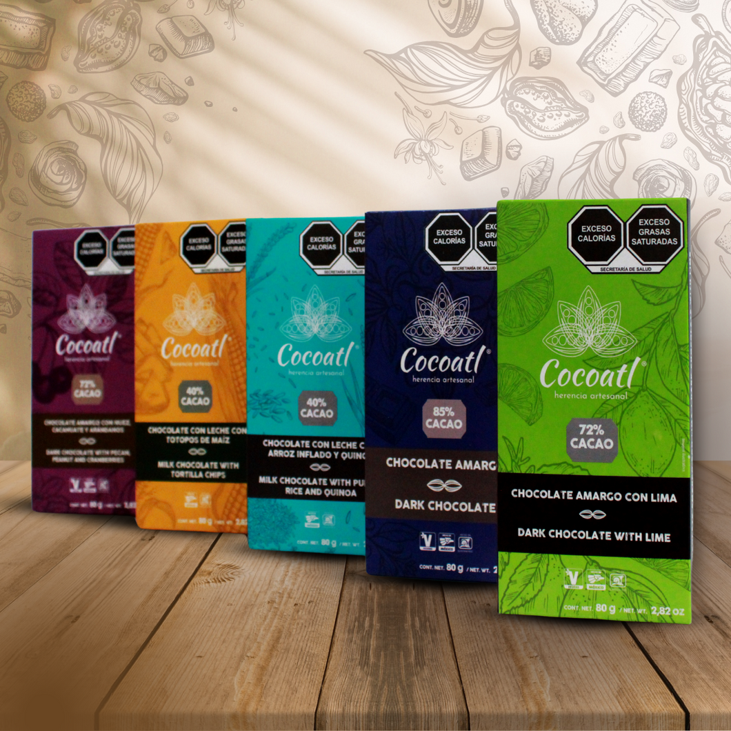 Paquete 12 Barras Chocolate Cocoatl 80 g. c/u