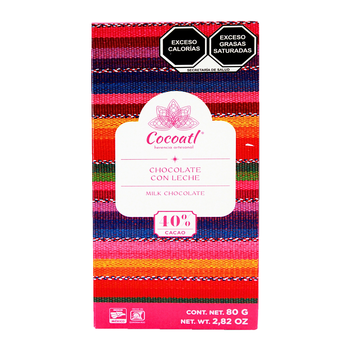 Barra De Chocolate Con Leche Cocoatl 40% Cacao 80 g.
