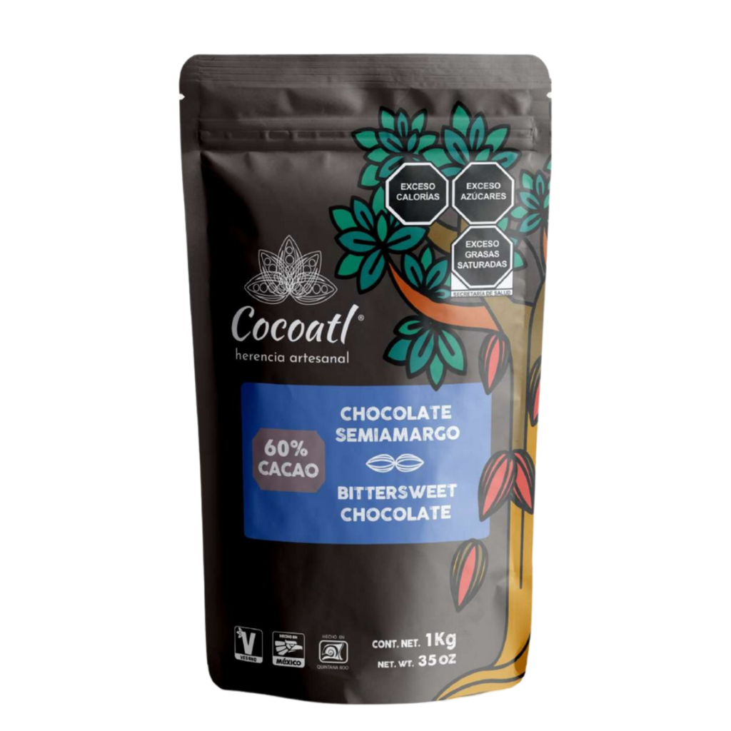 Gotas Chocolate Semi Amargo 60% Cacao Cocoatl P/ Repostería 1 Kg