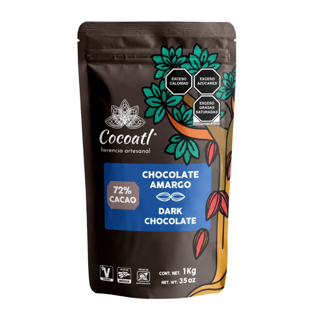 Gotas Chocolate Amargo 72% Cacao Cocoatl P/ Repostería 1 kg