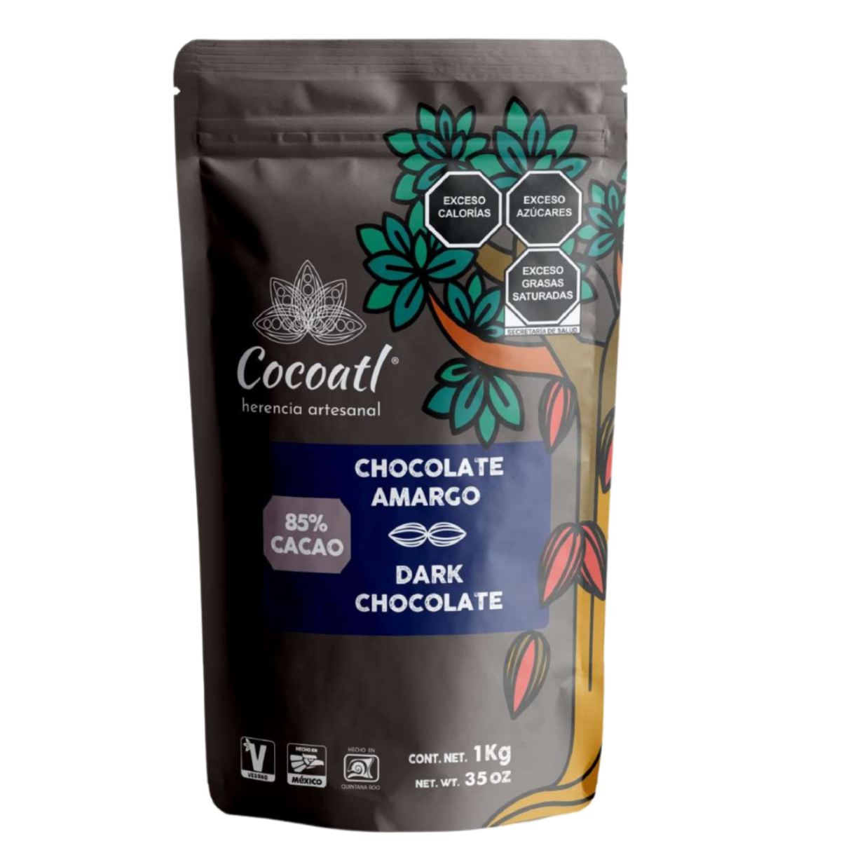 Gotas Chocolate Amargo 85% Cacao Cocoatl P/ Repostería 1 kg