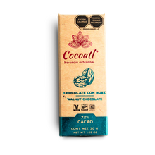 Cargar imagen en el visor de la galería, Barra De Chocolate Amargo 72% Cacao con Nuez 30 g.
