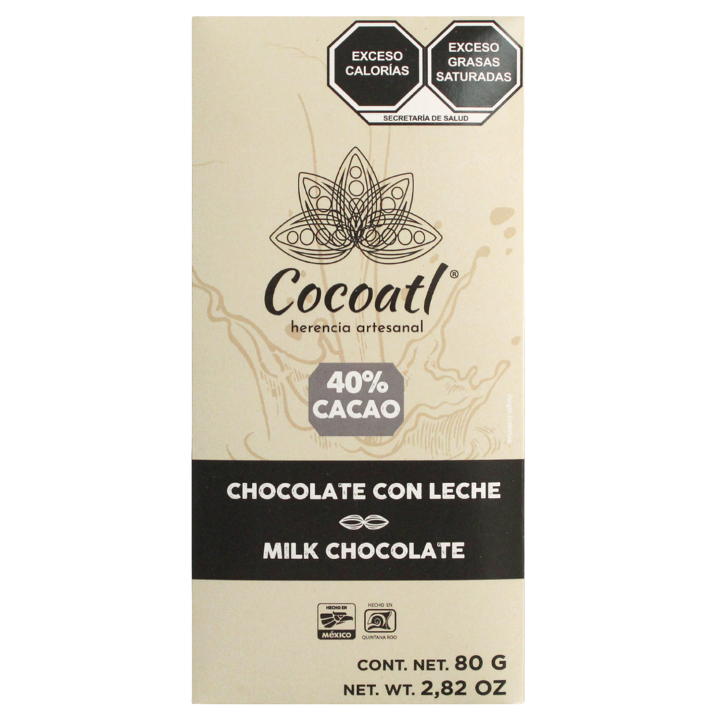 Barra De Chocolate Con Leche 40% Cacao 80 g.