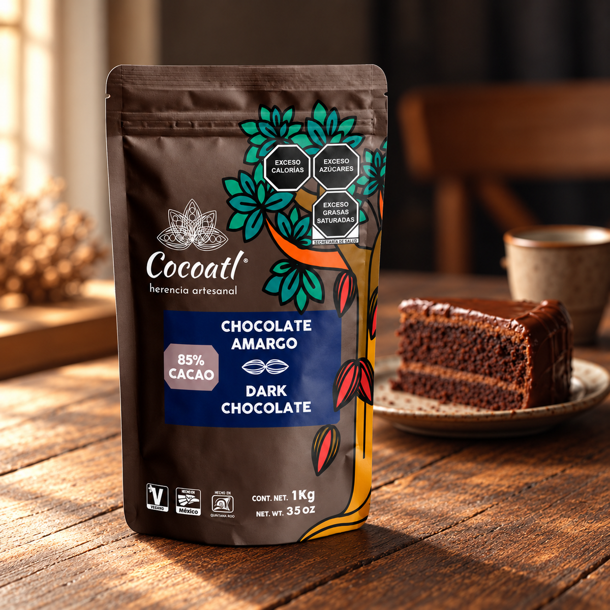 Gotas Chocolate Amargo 85% Cacao Cocoatl P/ Repostería 1 kg
