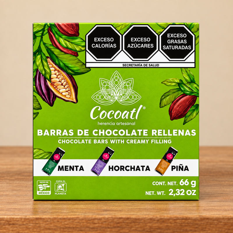 Caja Con 3 Barras Rellenas 22 g. c/u