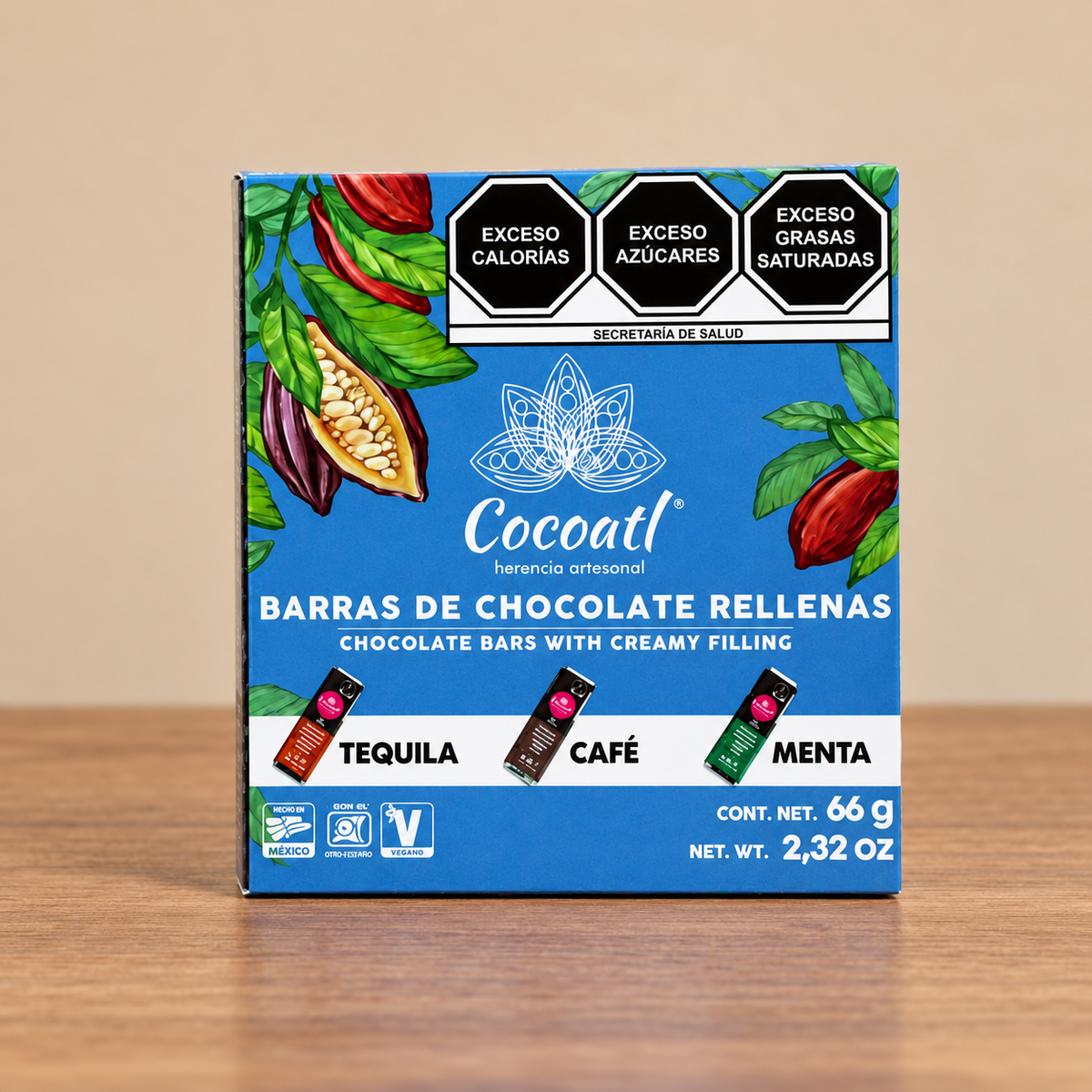 Caja Con 3 Barras Rellenas 22 g. c/u