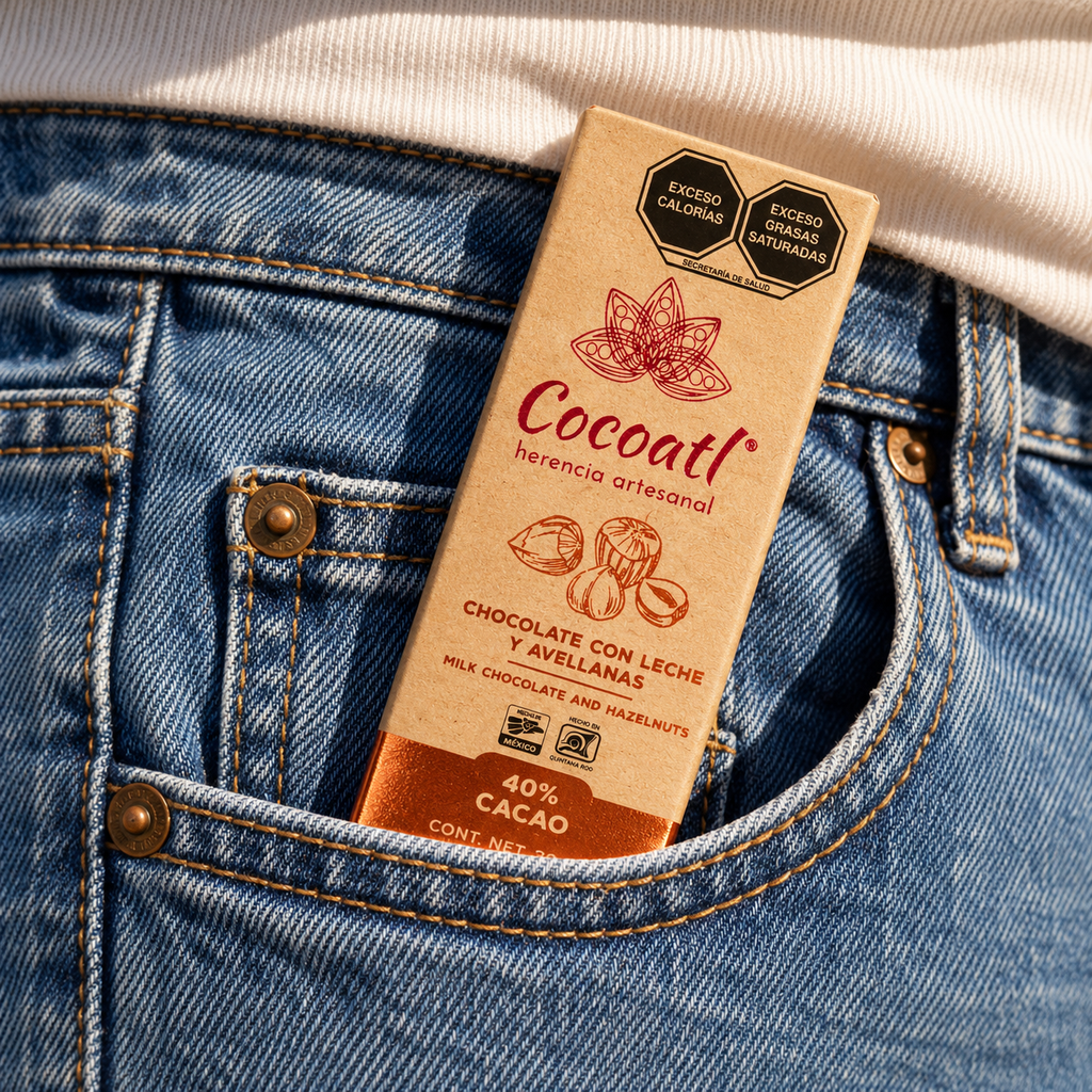 Barras De Chocolate Con Leche 40% Cacao Con Avellanas 30 g.