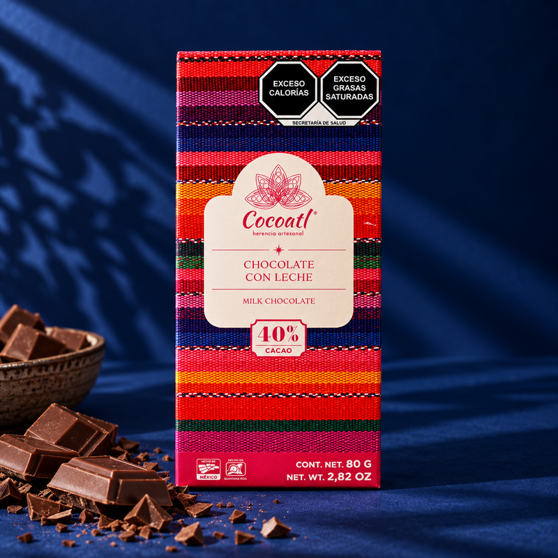 Barra De Chocolate Con Leche Cocoatl 40% Cacao 80 g.