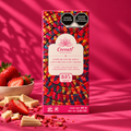 Barra De Chocolate Blanco Fresas Con Crema Cocoatl 35% Cacao 80 g.