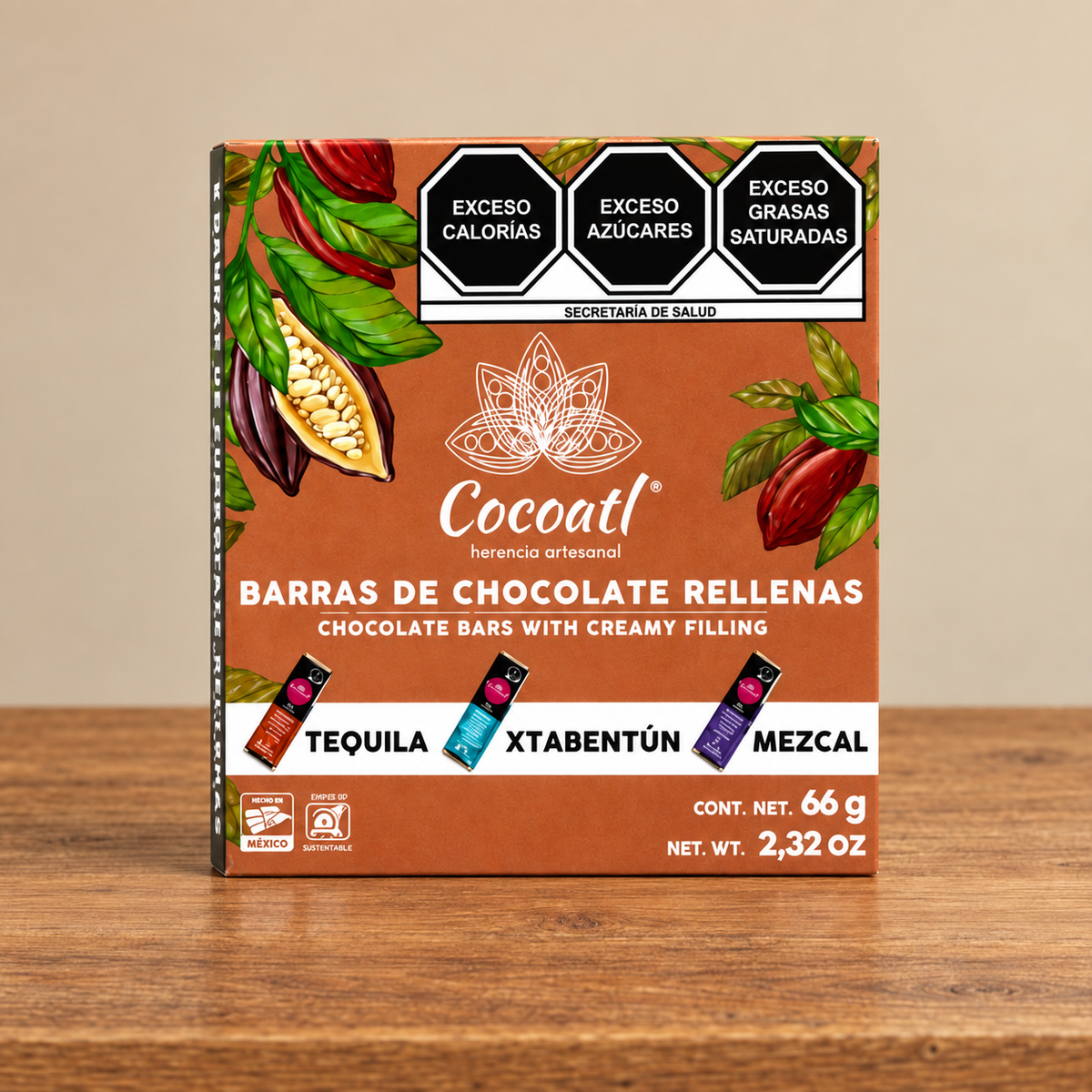 Caja Con 3 Barras Rellenas 22 g. c/u