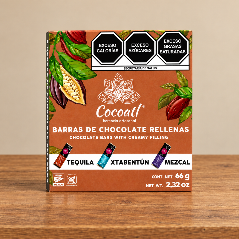 Caja Con 3 Barras Rellenas 22 g. c/u