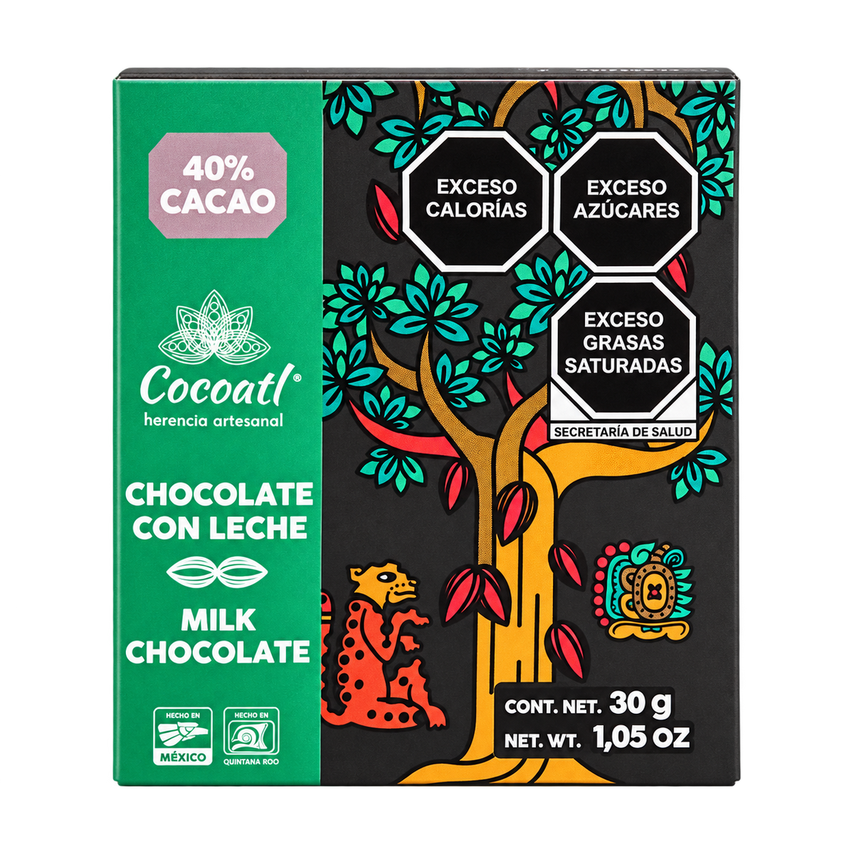 Barra de Chocolate Con Leche Jaguar 40% Cacao 30 g.