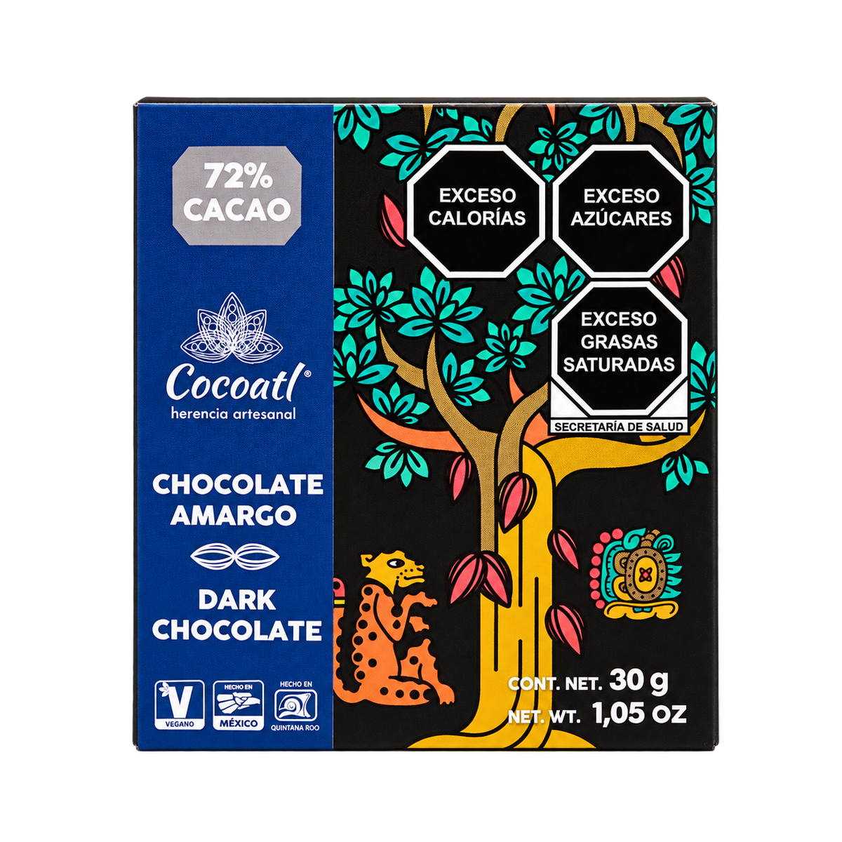 Barra de Chocolate Amargo Jaguar 72% Cacao 30 g.