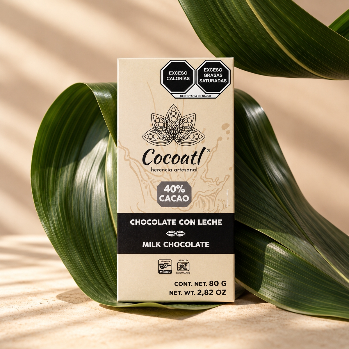 Barra De Chocolate Con Leche 40% Cacao 80 g.