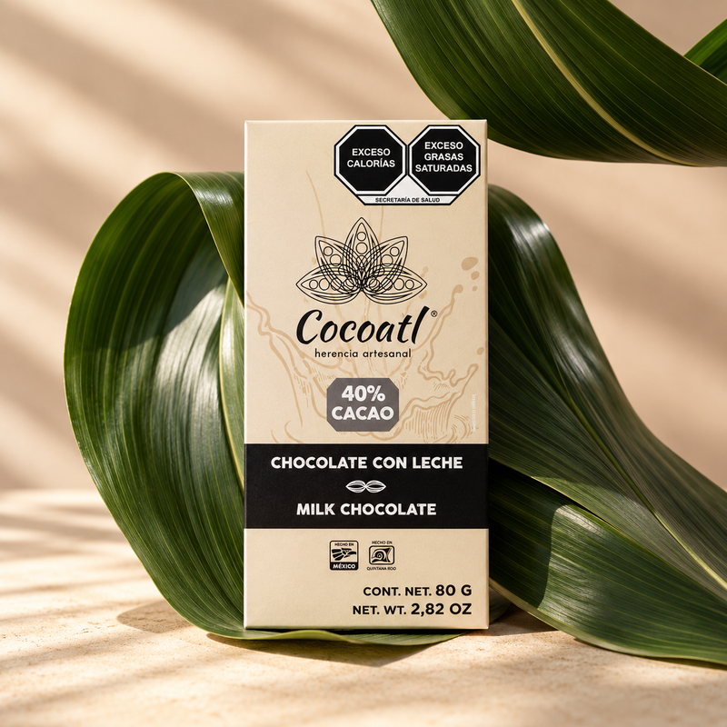 Barra De Chocolate Con Leche 40% Cacao 80 g.